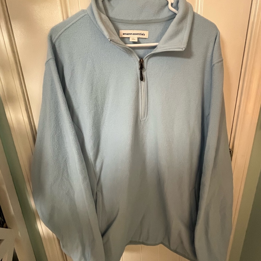 Amazon Essentials Women's Light Blue Zip Up Jacket